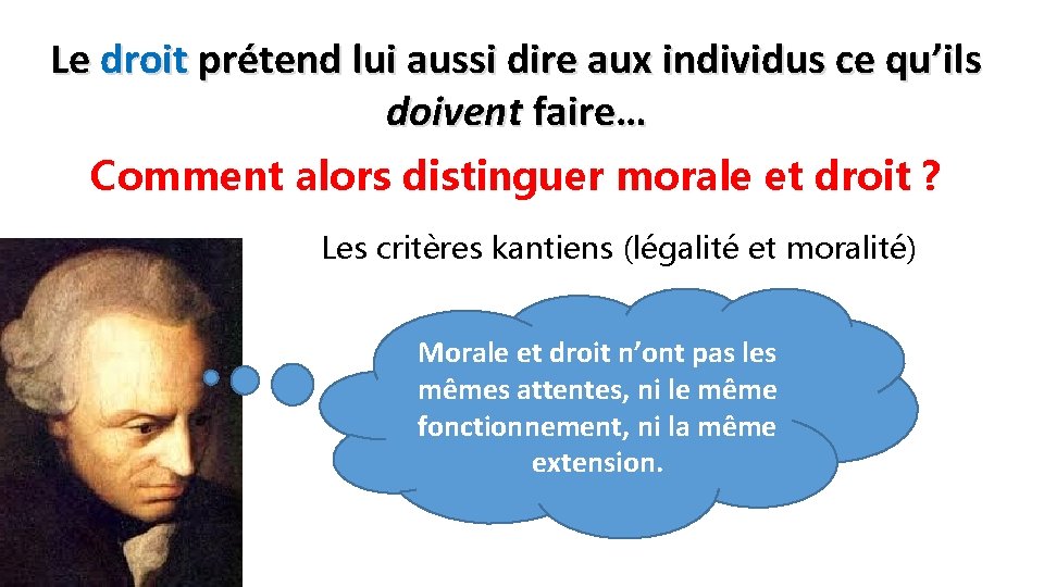 Le droit prétend lui aussi dire aux individus ce qu’ils doivent faire… Comment alors