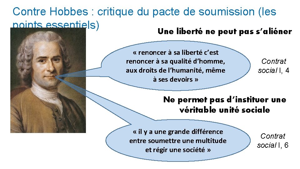 Contre Hobbes : critique du pacte de soumission (les points essentiels) Une liberté ne