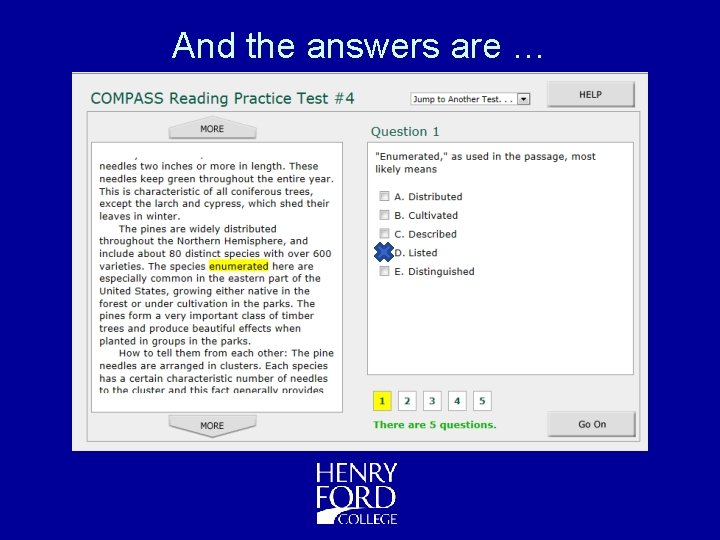 And the answers are … 