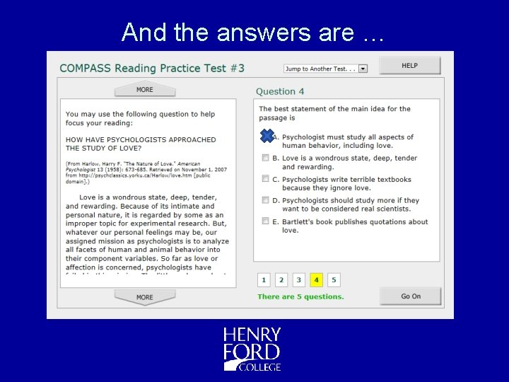 And the answers are … 
