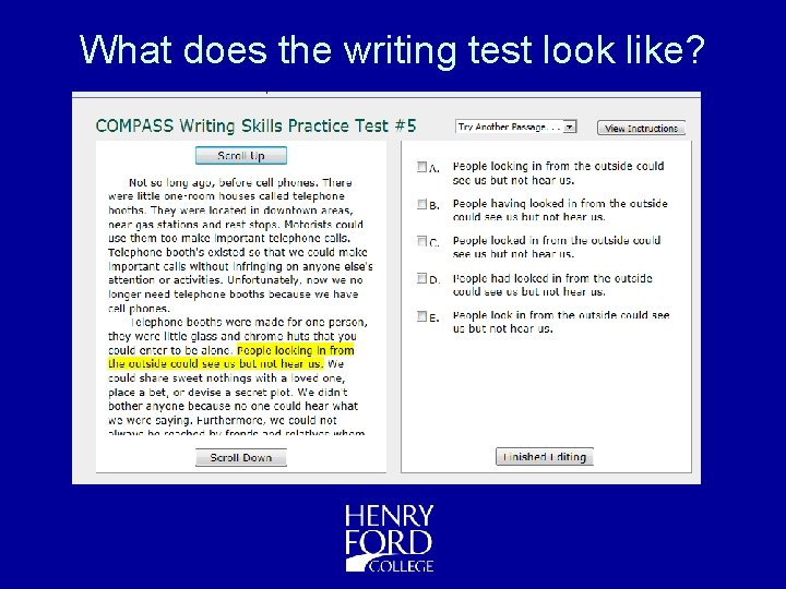What does the writing test look like? 