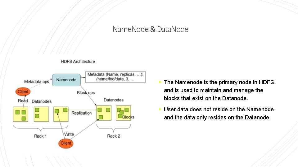 Name. Node & Data. Node § The Namenode is the primary node in HDFS