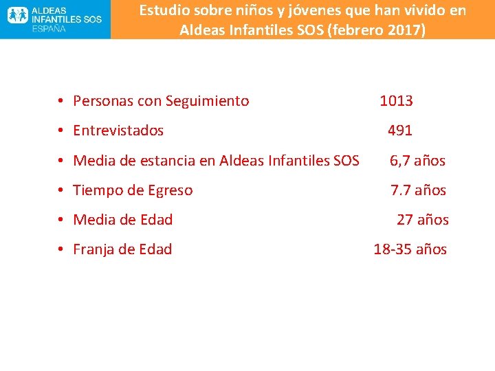 Estudio sobre niños y jóvenes que han vivido en Aldeas Infantiles SOS (febrero 2017)