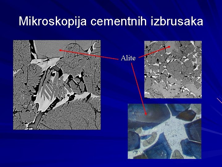 Mikroskopija cementnih izbrusaka Alite 