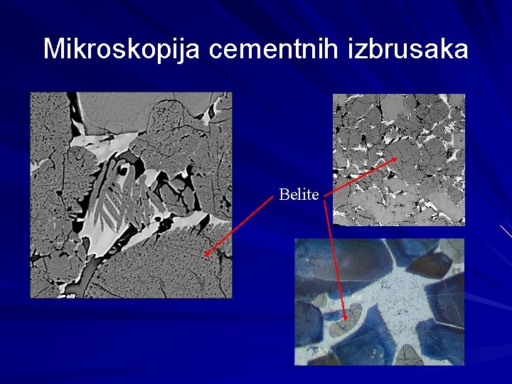 Mikroskopija cementnih izbrusaka Belite 