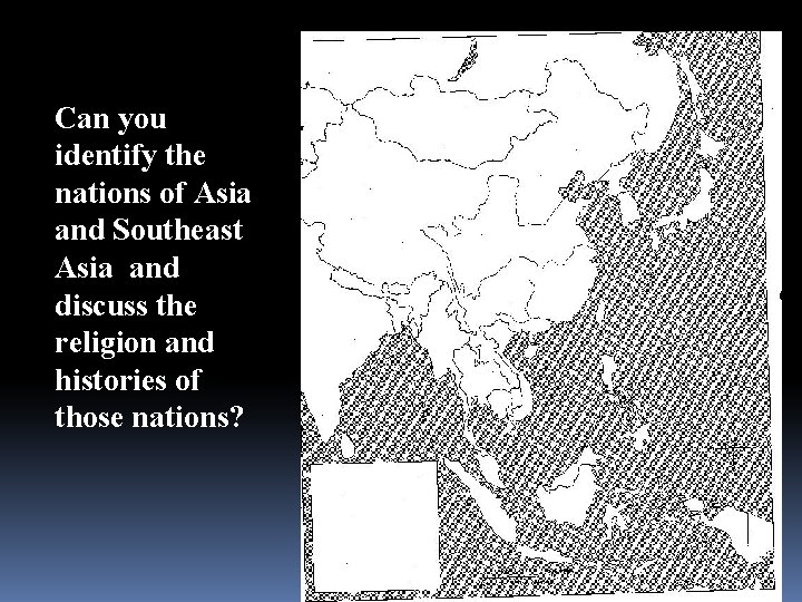 Can you identify the nations of Asia and Southeast Asia and discuss the religion