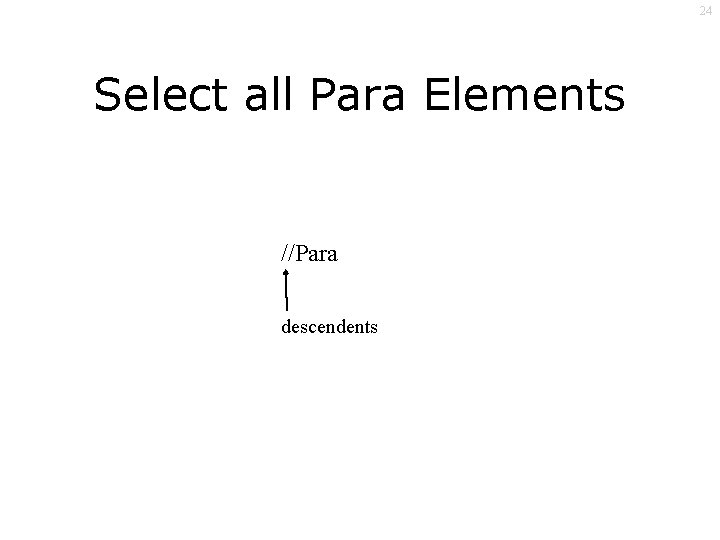 24 Select all Para Elements //Para descendents 