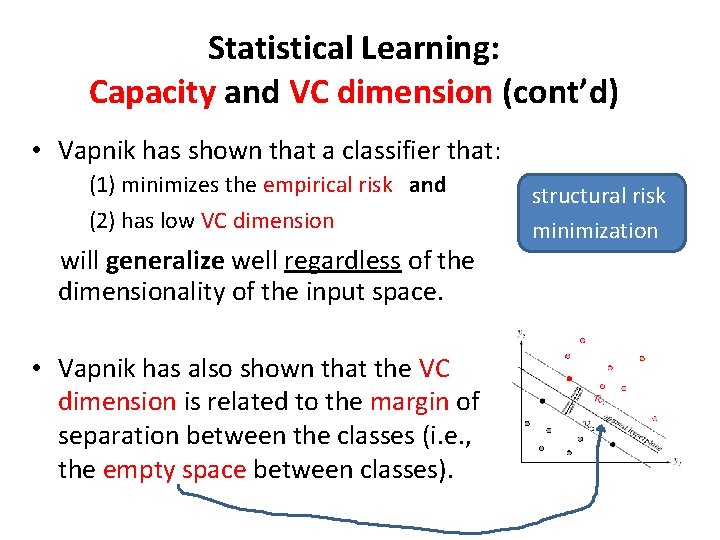 Statistical Learning: Capacity and VC dimension (cont’d) • Vapnik has shown that a classifier Statistical Learning: Capacity and VC dimension (cont’d) • Vapnik has shown that a classifier