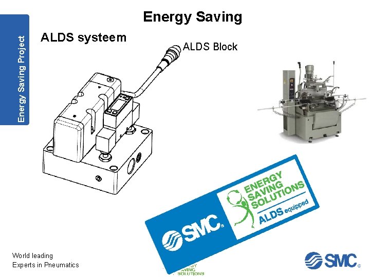 Energy Saving Project Energy Saving ALDS systeem World leading Experts in Pneumatics ALDS Block