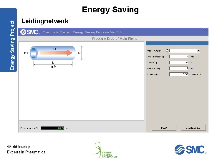 Energy Saving Project Energy Saving Leidingnetwerk World leading Experts in Pneumatics 