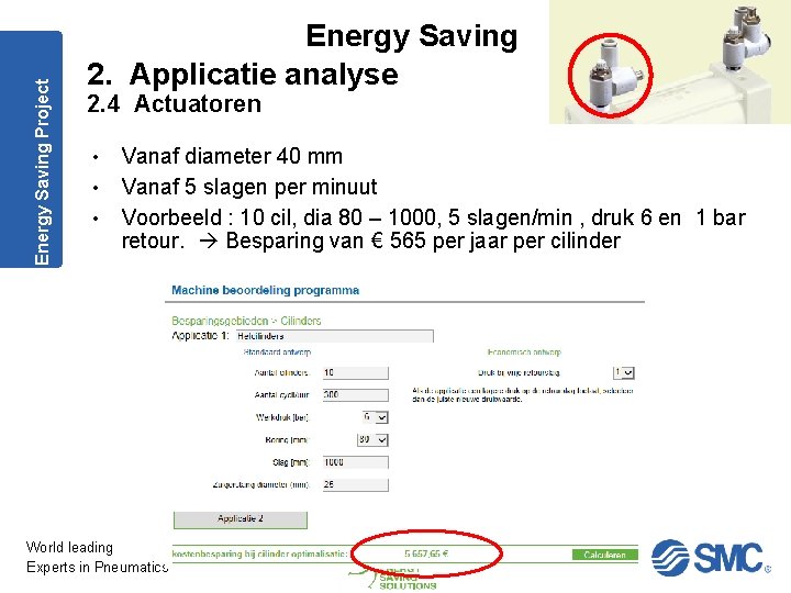 Energy Saving Project Energy Saving 2. Applicatie analyse 2. 4 Actuatoren • • •