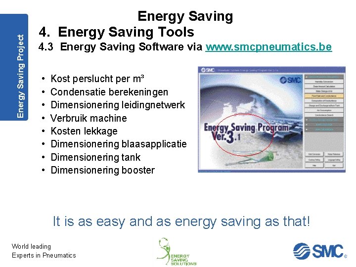 Energy Saving Project Energy Saving 4. Energy Saving Tools 4. 3 Energy Saving Software