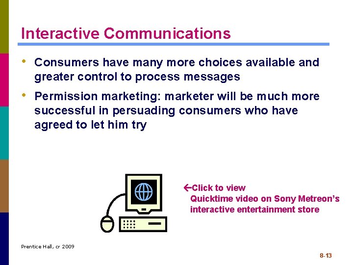Interactive Communications • Consumers have many more choices available and greater control to process