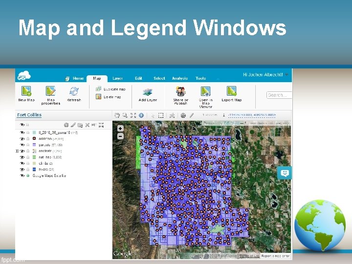 Map and Legend Windows 