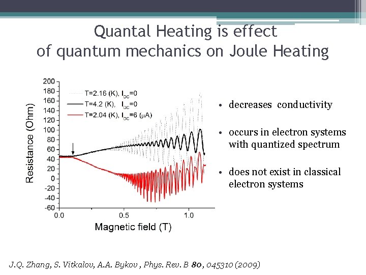 Quantal Heating is effect of quantum mechanics on Joule Heating • decreases conductivity •