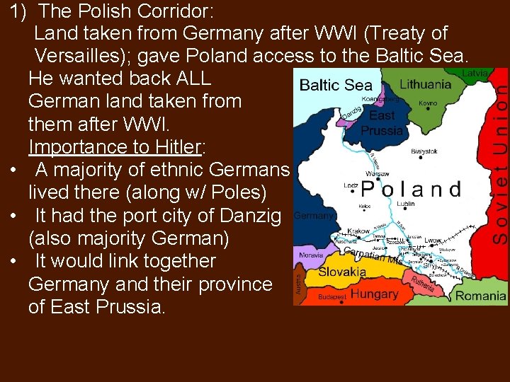 1 The Polish Corridor Land taken from Germany