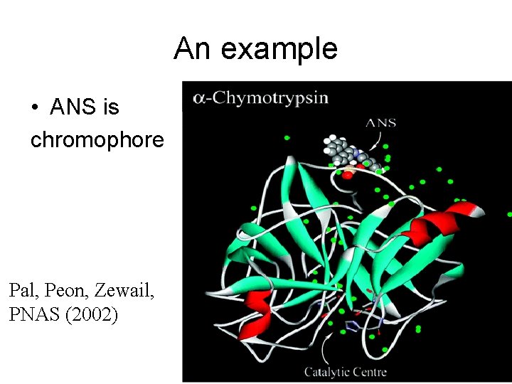 An example • ANS is chromophore Pal, Peon, Zewail, PNAS (2002) 