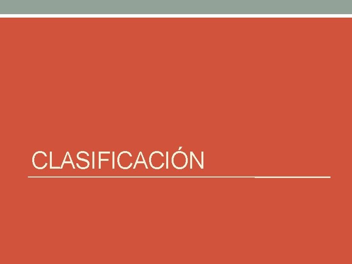 CLASIFICACIÓN 