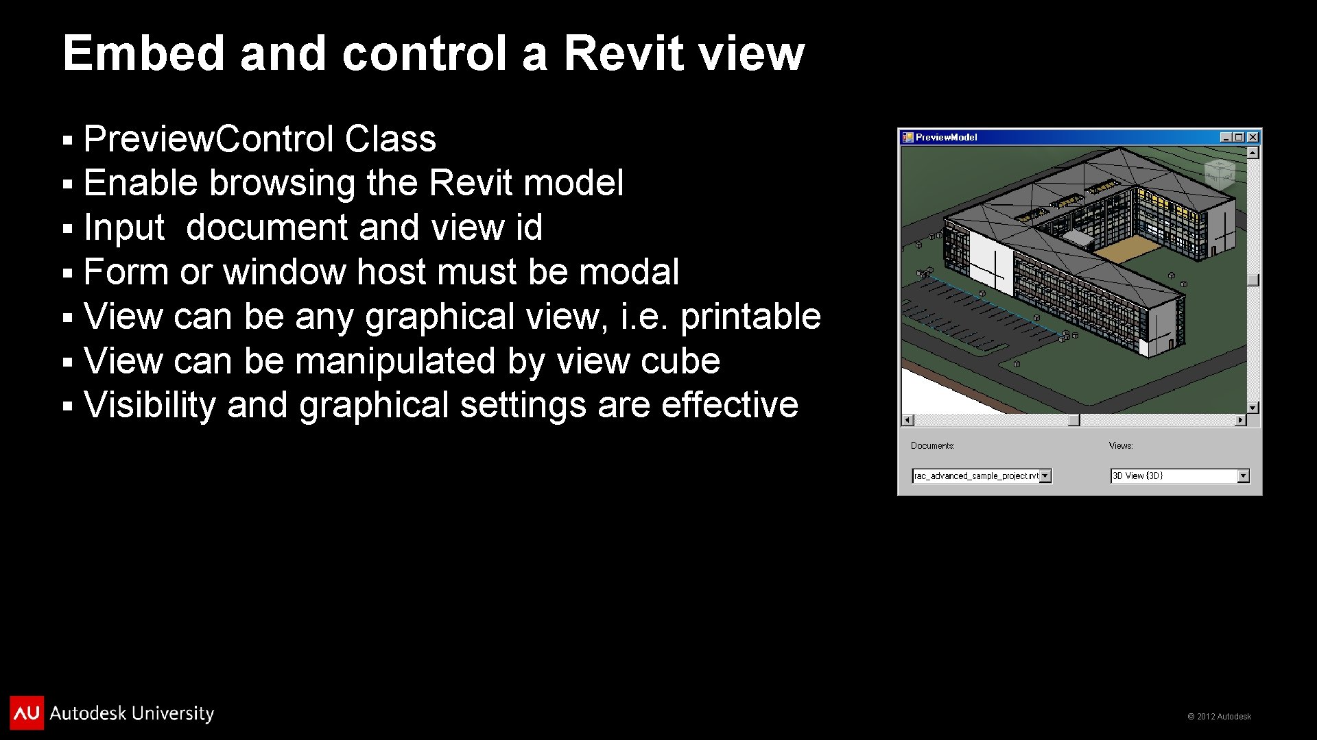 Embed and control a Revit view § § § § Preview. Control Class Enable