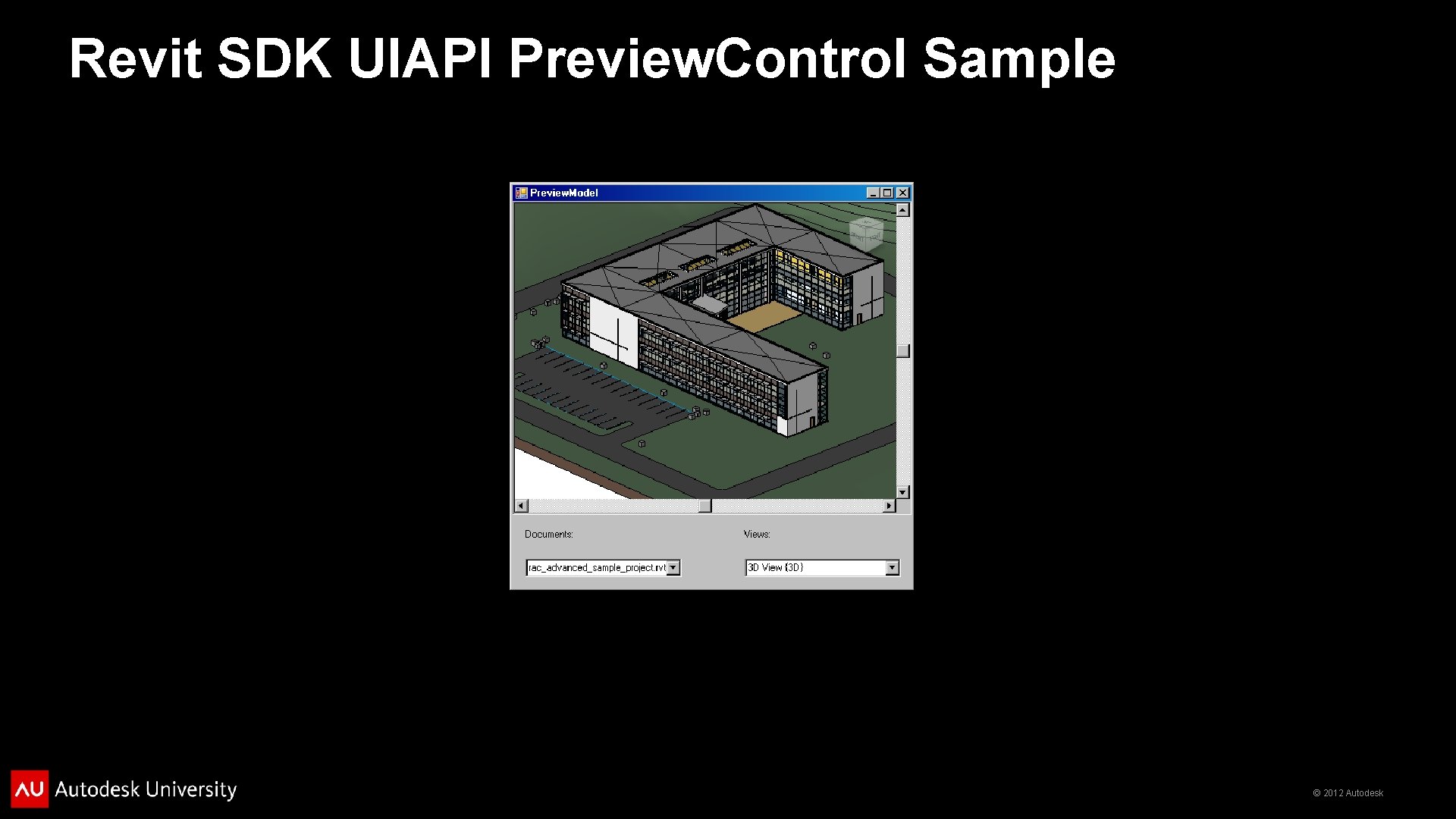 Revit SDK UIAPI Preview. Control Sample © 2012 Autodesk 