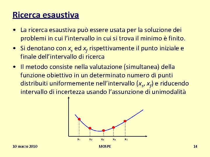 Ricerca esaustiva • La ricerca esaustiva può essere usata per la soluzione dei problemi