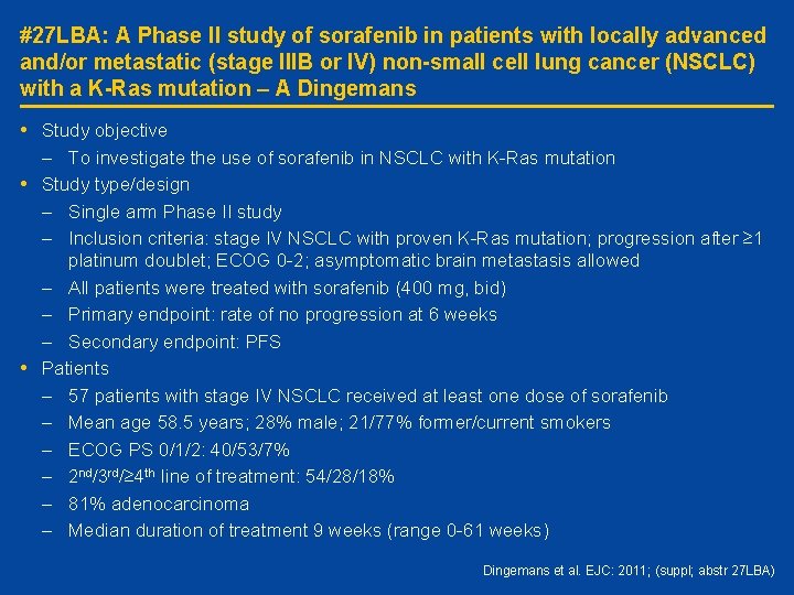 #27 LBA: A Phase II study of sorafenib in patients with locally advanced and/or