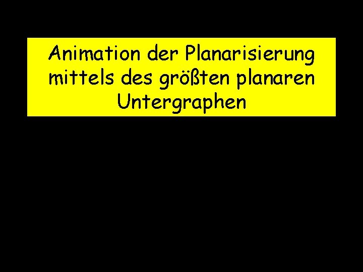 Animation der Planarisierung mittels des größten planaren Untergraphen 