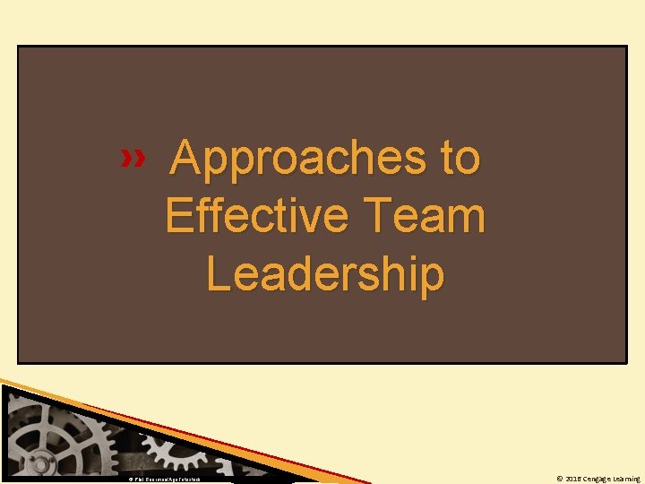 Approaches to Effective Team Leadership © Phil Boorman/Age. Fotostock © 2016 Cengage Learning 