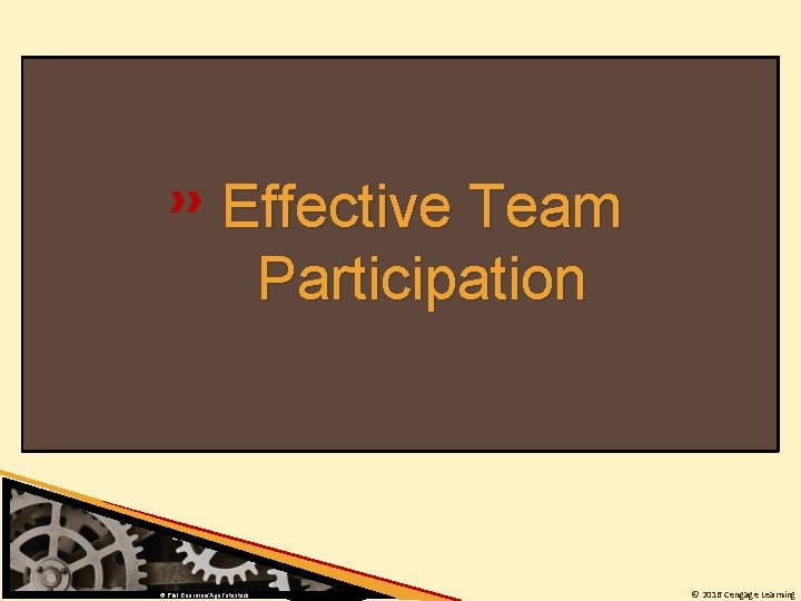 Effective Team Participation © Phil Boorman/Age. Fotostock © 2016 Cengage Learning 