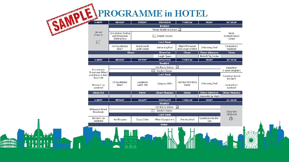 PROGRAMME in HOTEL 