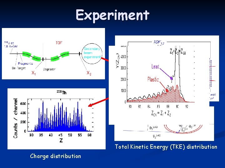 Experiment Total Kinetic Energy (TKE) distribution Charge distribution 