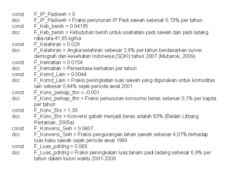 const doc const doc const doc F_IP_Padiswh = 0 F_IP_Padiswh = Fraksi penurunan IP