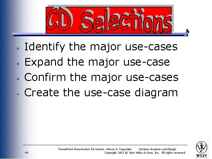 Identify the major use-cases Expand the major use-case Confirm the major use-cases Create the