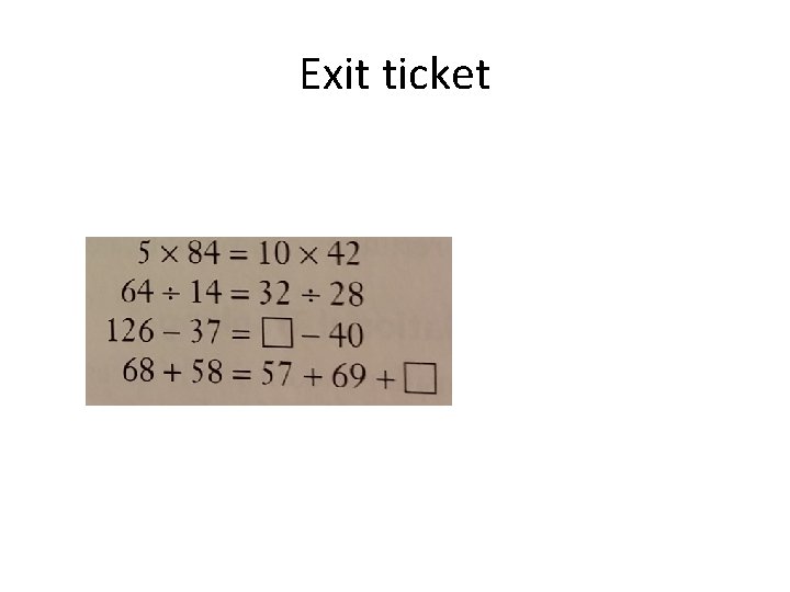 Exit ticket 