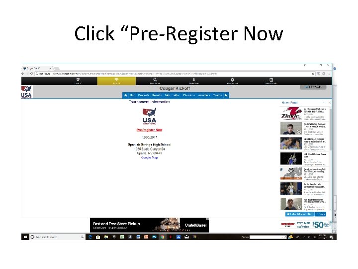 Click “Pre-Register Now 