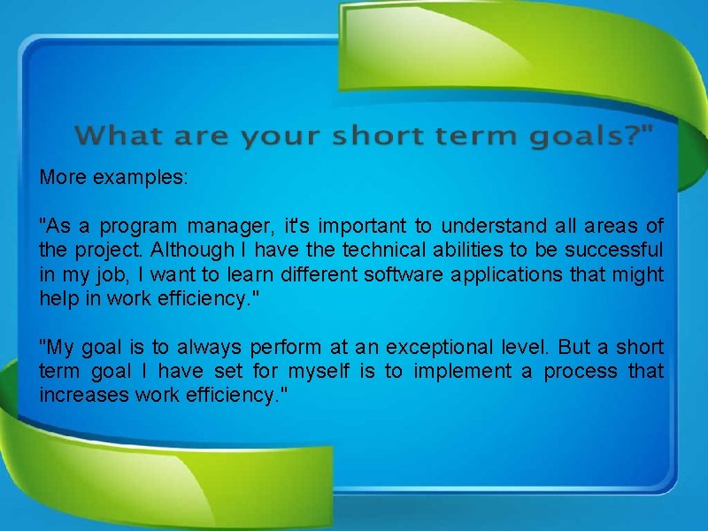 More examples: "As a program manager, it's important to understand all areas of the