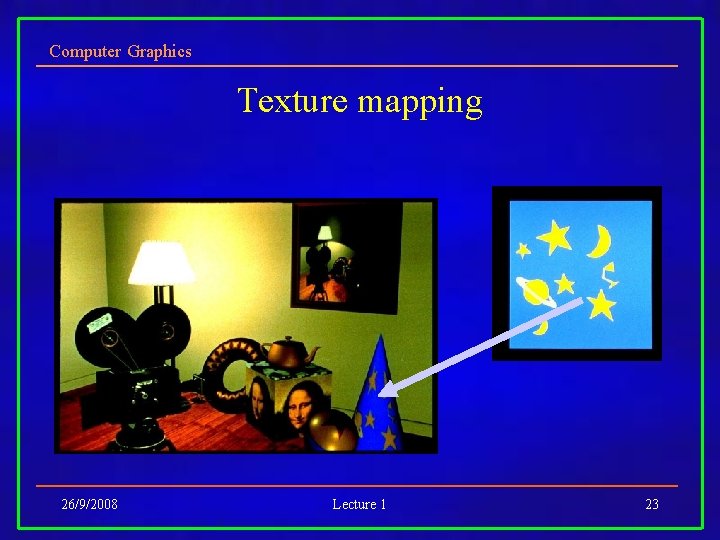 Computer Graphics Texture mapping 26/9/2008 Lecture 1 23 