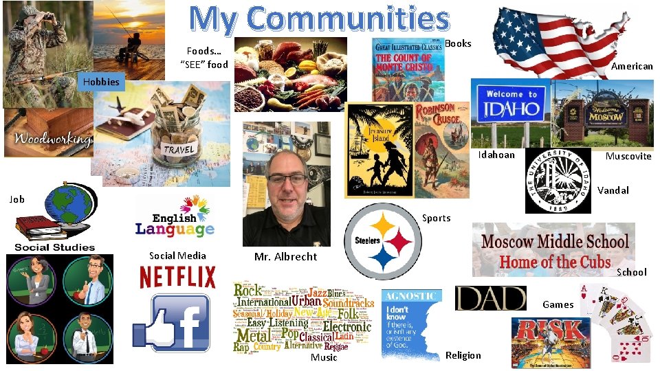My Communities Books Foods… “SEE” food American Hobbies Idahoan Muscovite Vandal Job Sports Social