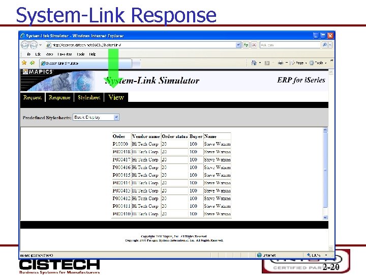 System-Link Response 2 -20 