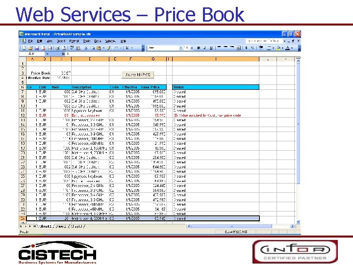 Web Services – Price Book 