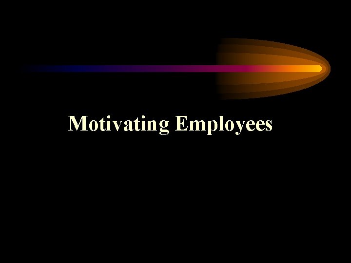 Motivating Employees 