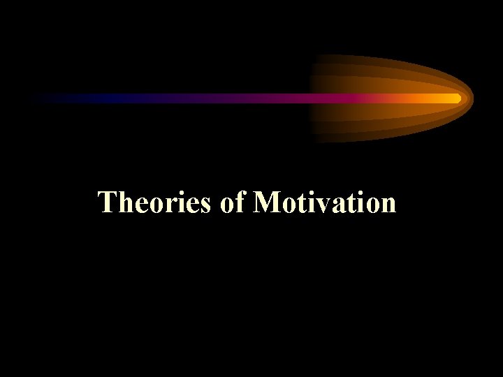 Theories of Motivation 