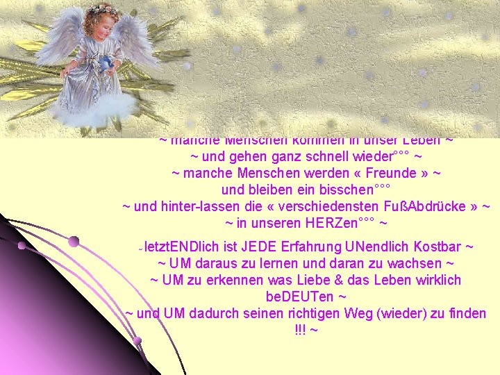 ~ manche Menschen kommen in unser Leben ~ ~ und gehen ganz schnell wieder°°°