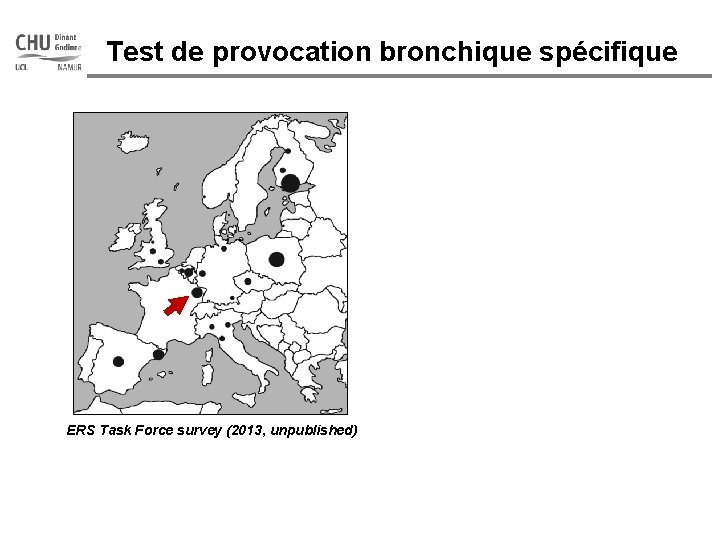 Test de provocation bronchique spécifique ERS Task Force survey (2013, unpublished) 