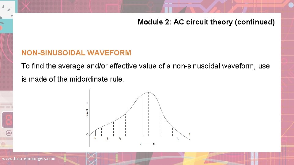 Module 2: AC circuit theory (continued) NON-SINUSOIDAL WAVEFORM To find the average and/or effective Module 2: AC circuit theory (continued) NON-SINUSOIDAL WAVEFORM To find the average and/or effective