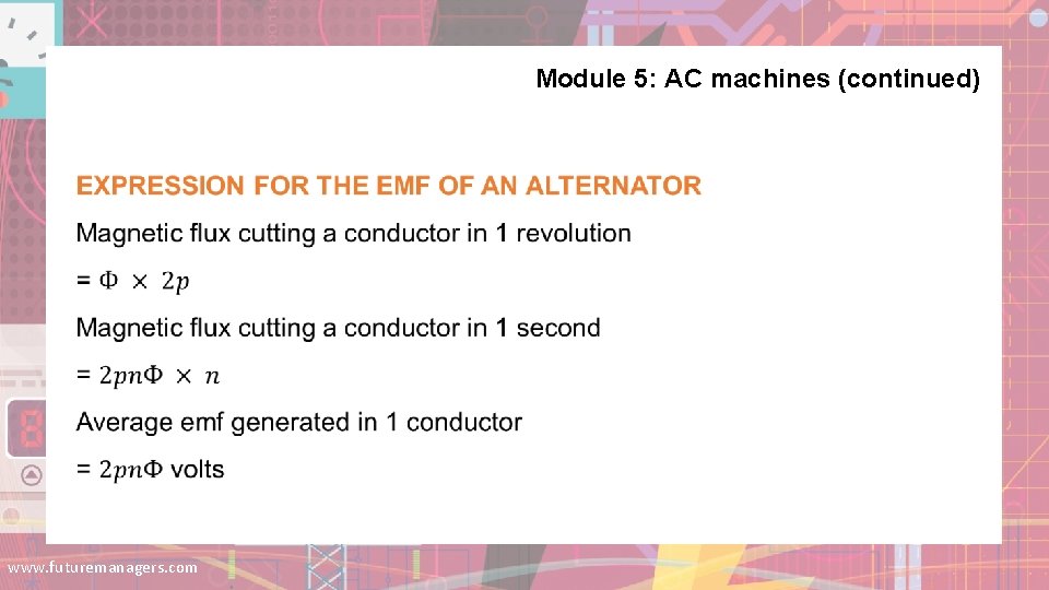 Module 5: AC machines (continued) www. futuremanagers. com Module 5: AC machines (continued) www. futuremanagers. com