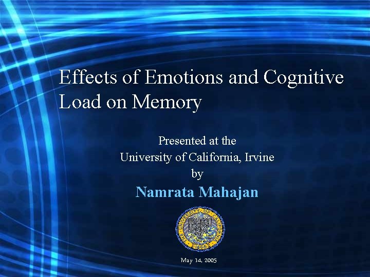 Effects of Emotions and Cognitive Load on Memory