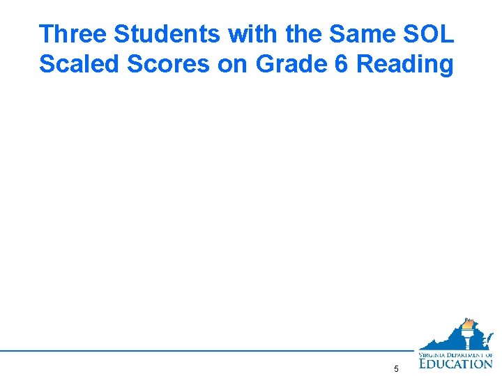 Three Students with the Same SOL Scaled Scores on Grade 6 Reading 5 
