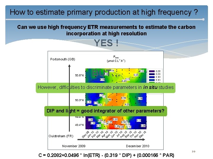 How to estimate primary production at high frequency ? Can we use high frequency