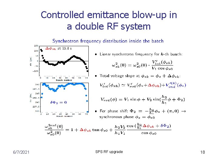 Controlled emittance blow-up in a double RF system 6/7/2021 SPS RF upgrade 18 Controlled emittance blow-up in a double RF system 6/7/2021 SPS RF upgrade 18